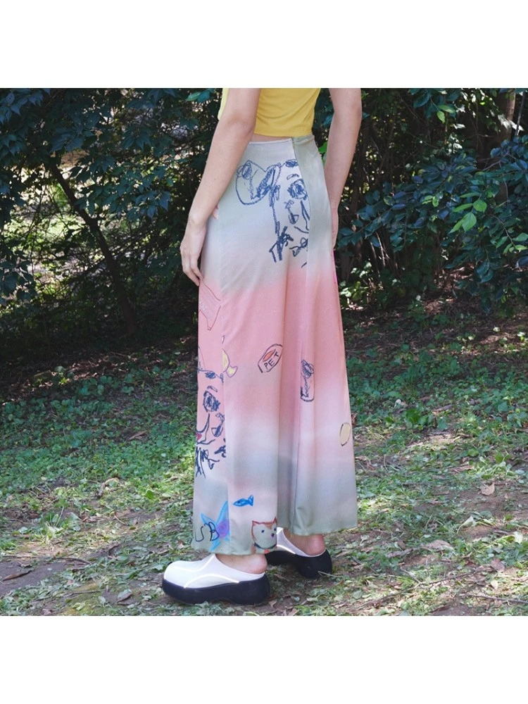 Cartoon Pattern Gradient Color Skirts - Image 4