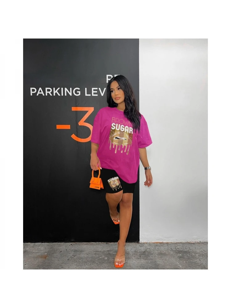 Women's Casual Letter Lip Printing Trouser Suit