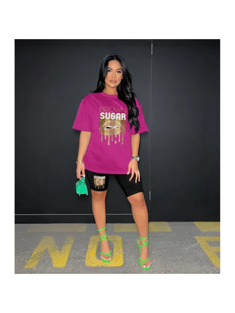 Women's Casual Letter Lip Printing Trouser Suit - Image 2