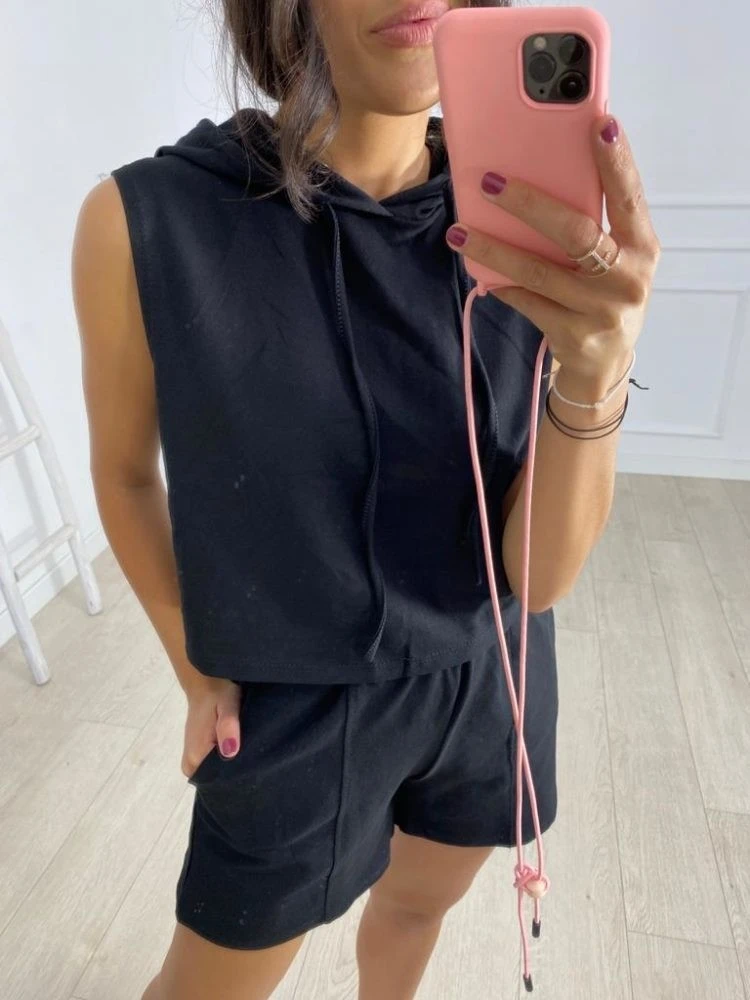 Hooded Casual Two-piece Trouser Set - Image 3