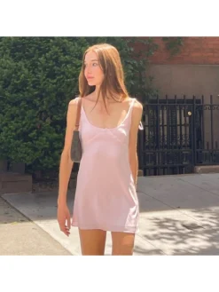 Women's Beach Pure Color Patchwork Dress