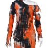 Ripped Sexy Halloween Long Sleeve Dress