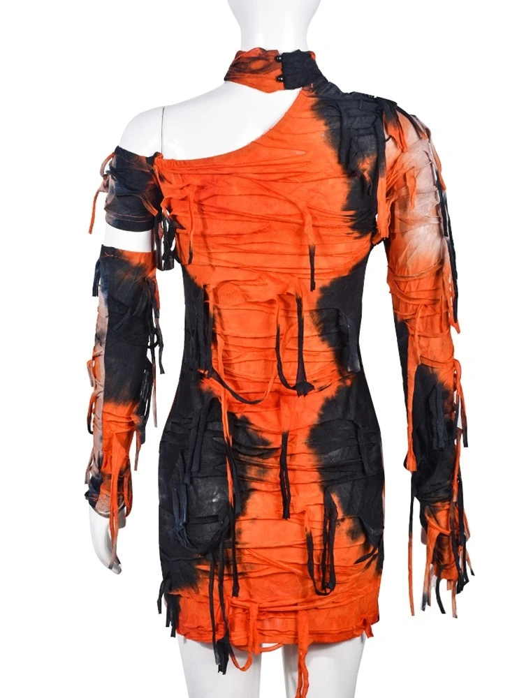 Ripped Sexy Halloween Long Sleeve Dress - Image 2