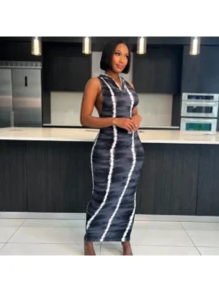 Women's Casual Printing Hooded Dress