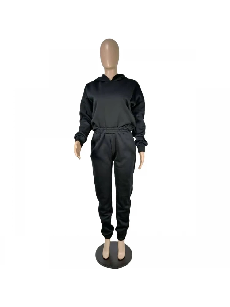 Patchwork Hooded Long Sleeve Trouser Set - Image 5