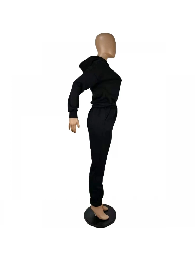 Patchwork Hooded Long Sleeve Trouser Set - Image 6