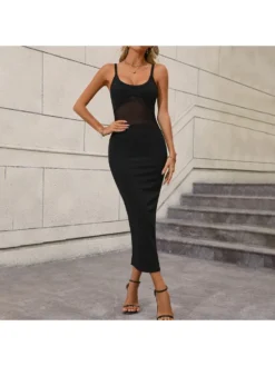 Women's Sexy Split Hollowed Out Gauze Dress