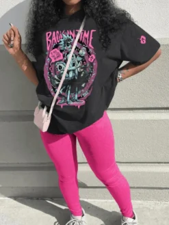 Back In Time Dark R&M Printed Sweatshirt Set