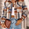 Fall Fashion Plaid Long Sleeve Short Jackets