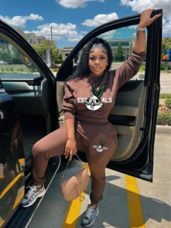 Plus Size Cartoon Pattern Printed Sweater Two-piece Set