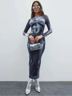 Fall Fashion Long Sleeve Slim Maxi Dress