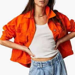 Fall Pure Color Loose Denim Jacket