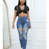 Fashion Ripped High Waist Skinny Jeans