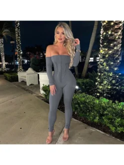 Pure Color Backless Slim Trouser Sets