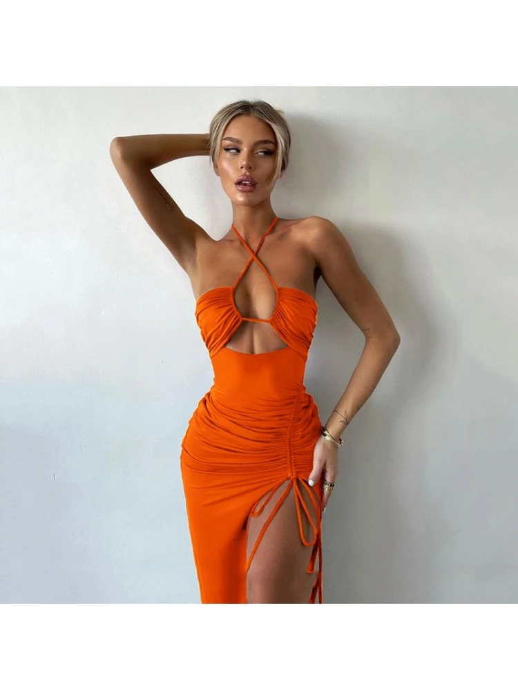 Off The Shoulder High Slit Maxi Dress - Image 4