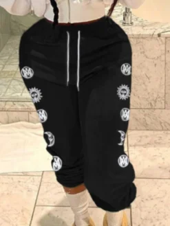 Drawstring Elastic Waist Loose Pants