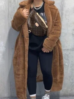 Solid Color Fleece Loose Jackets