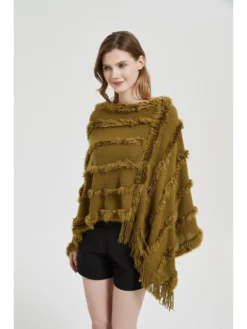 Tie Dye V Neck Tassels Capes