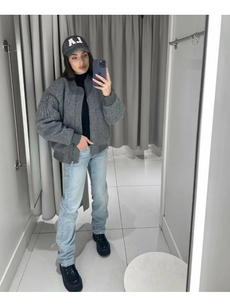 Patchwork Cotton Loose Jackets - Image 2