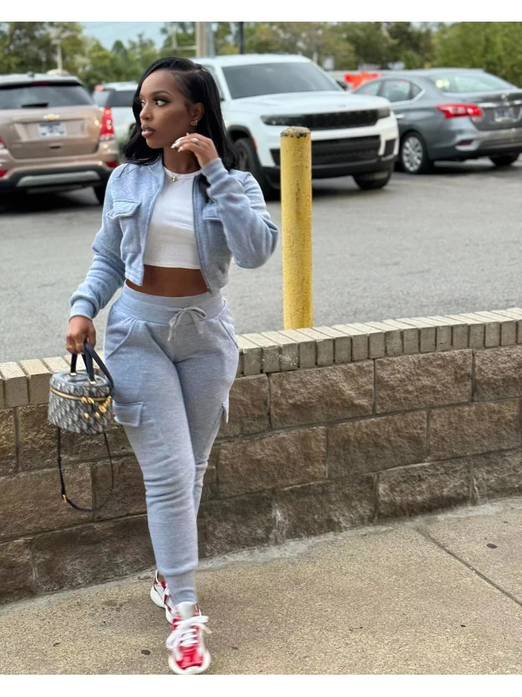 Patchwork Velvet Cargo Trouser Sets - Image 4