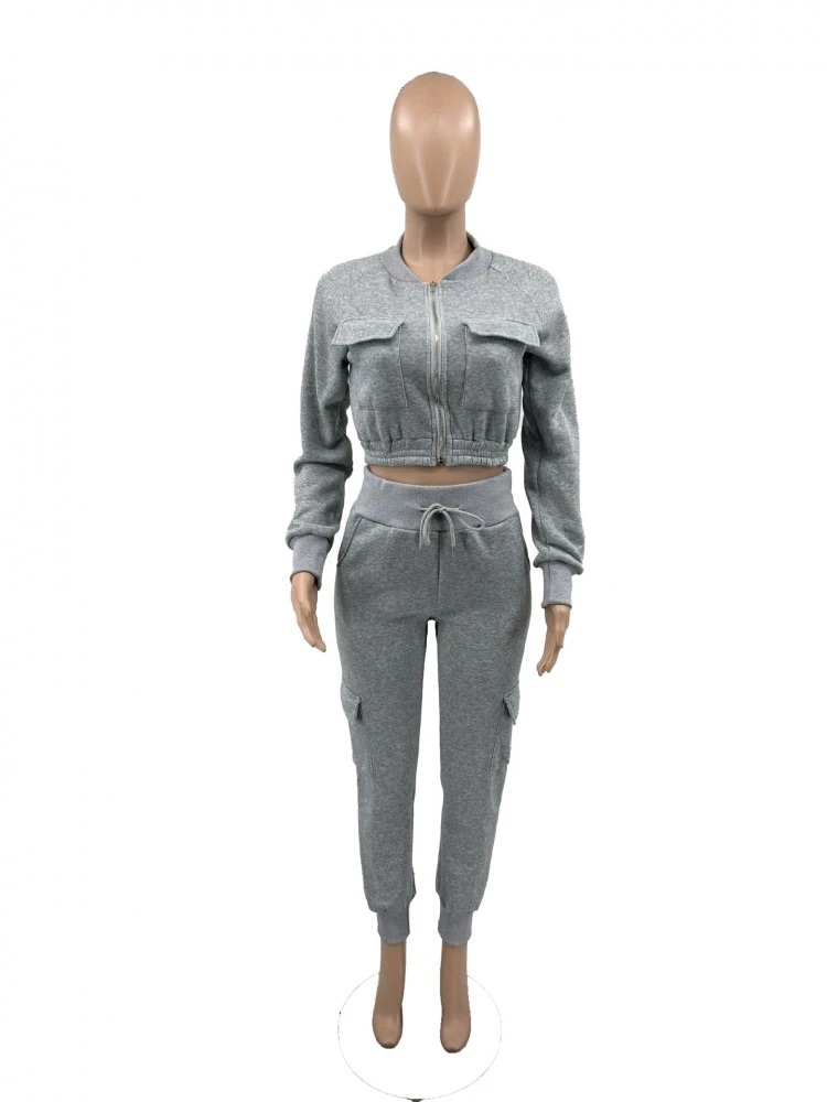 Patchwork Velvet Cargo Trouser Sets - Image 6