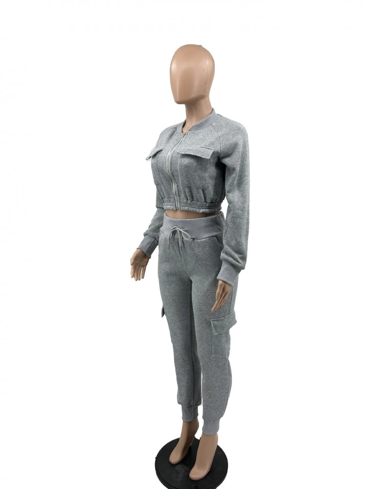 Patchwork Velvet Cargo Trouser Sets - Image 7