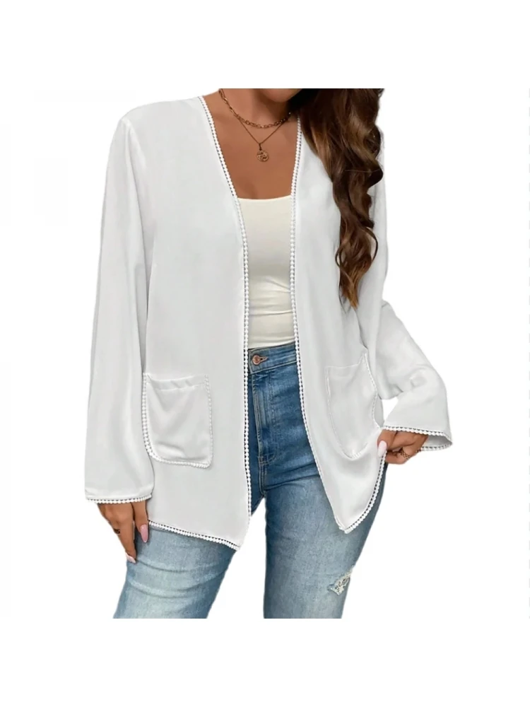 Patchwork Lacework Leisure Cardigan - Image 2