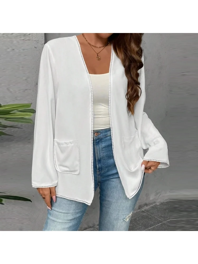 Patchwork Lacework Leisure Cardigan - Image 3