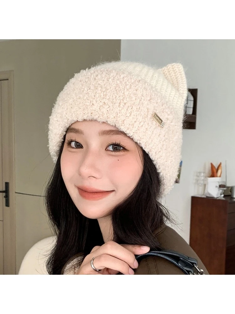 Solid Color Knitting Fitted Hat - Image 2