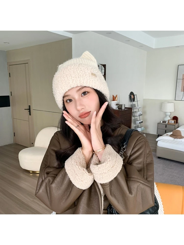 Solid Color Knitting Fitted Hat - Image 3