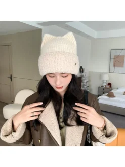 Solid Color Knitting Fitted Hat