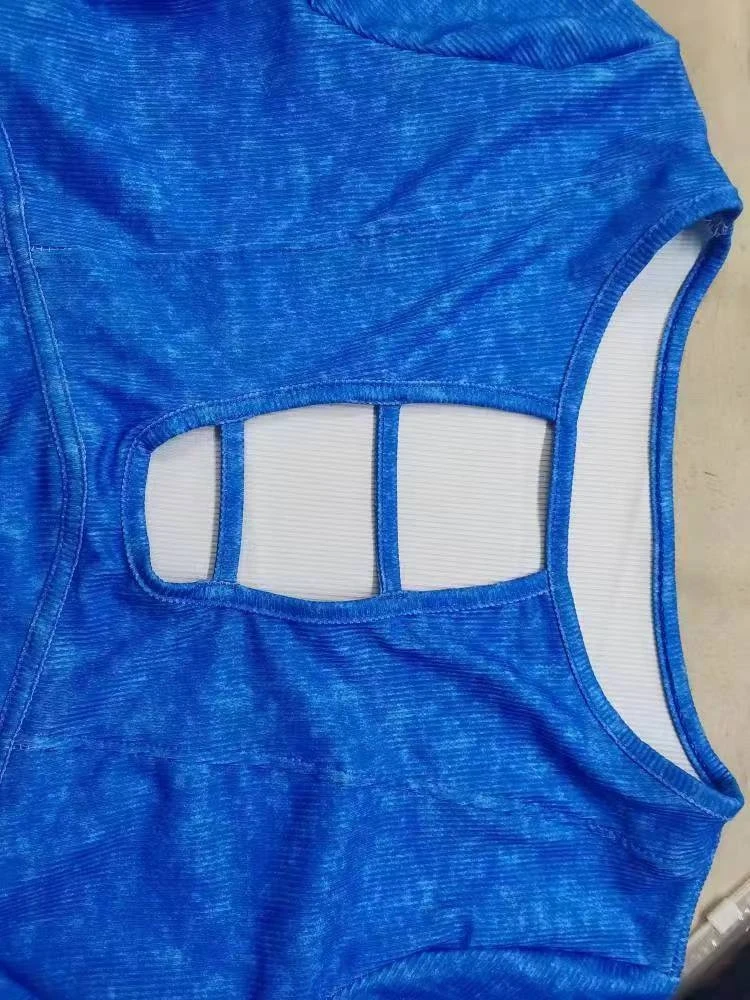 Solid Color Crew Neck Bodycon Trouser Sets - Image 4