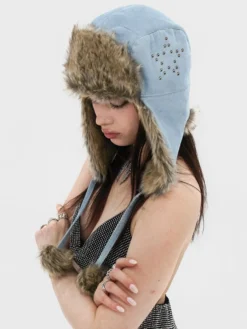 Patchwork Fluff Fur Beading Hat