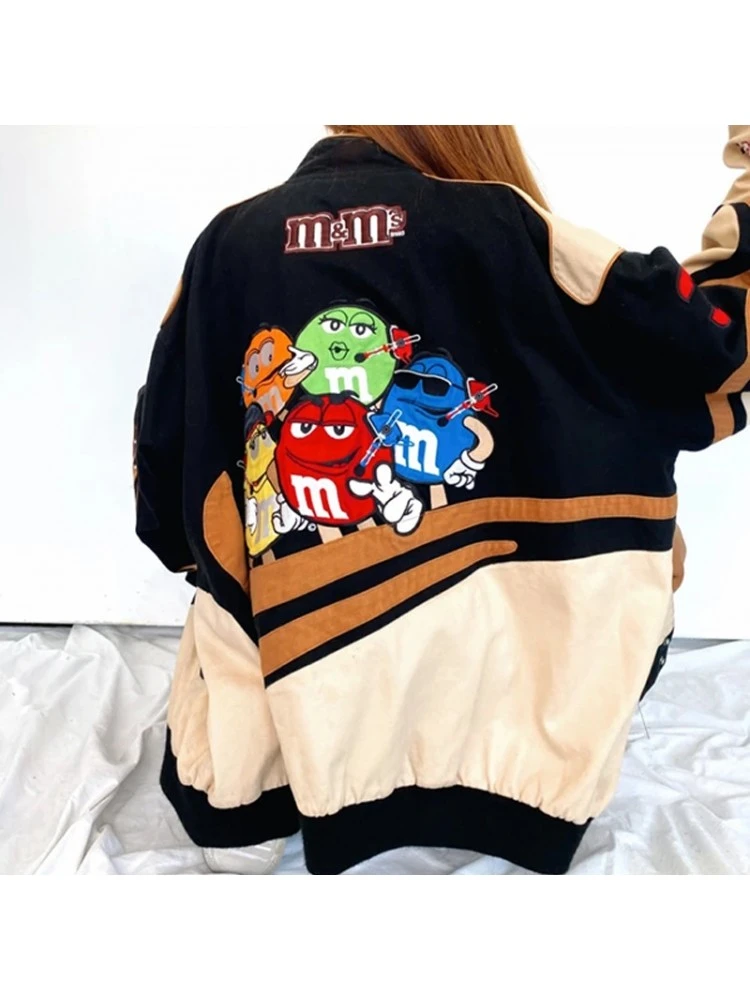 Letter Pattern Letter Zipper Jackets - Image 4