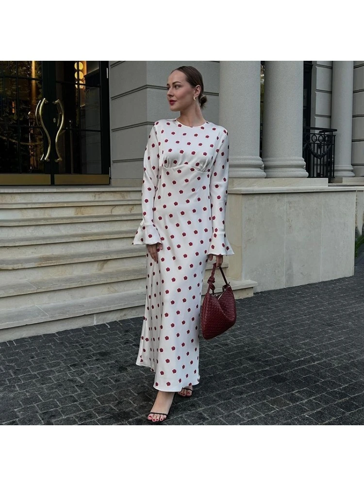 Flower High Rise A-line Maxi Dresses