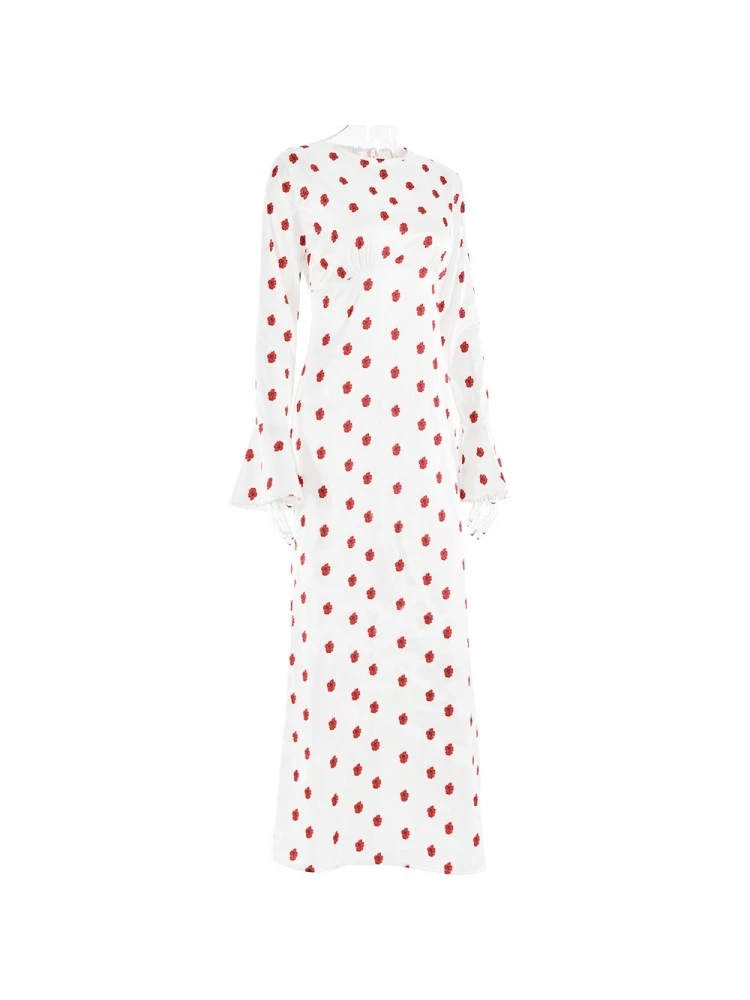 Flower High Rise A-line Maxi Dresses - Image 6