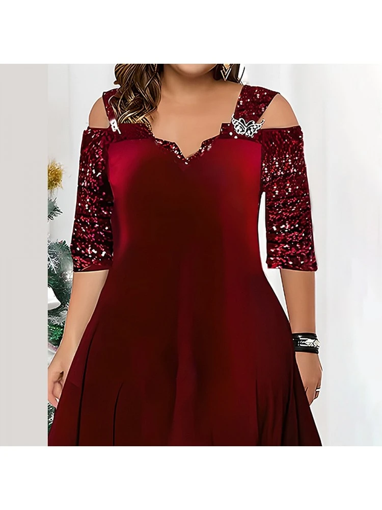 Patchwork Solid Color Cozy Maxi Dresses