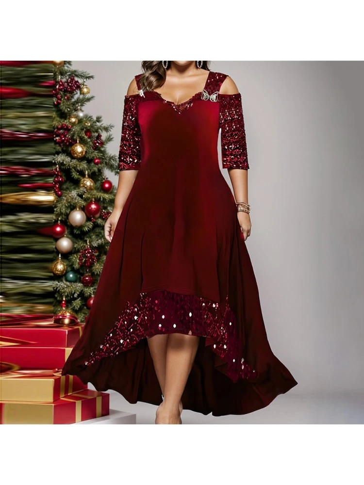 Patchwork Solid Color Cozy Maxi Dresses - Image 2