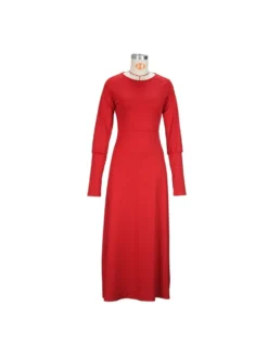 Solid Color High Rise Fitted Maxi Dresses