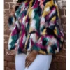 Color Matching Fur Long Sleeve Cardigan