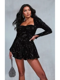 Boat Neck Long Sleeve High Rise Dress