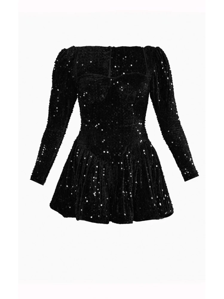 Boat Neck Long Sleeve High Rise Dress - Image 5