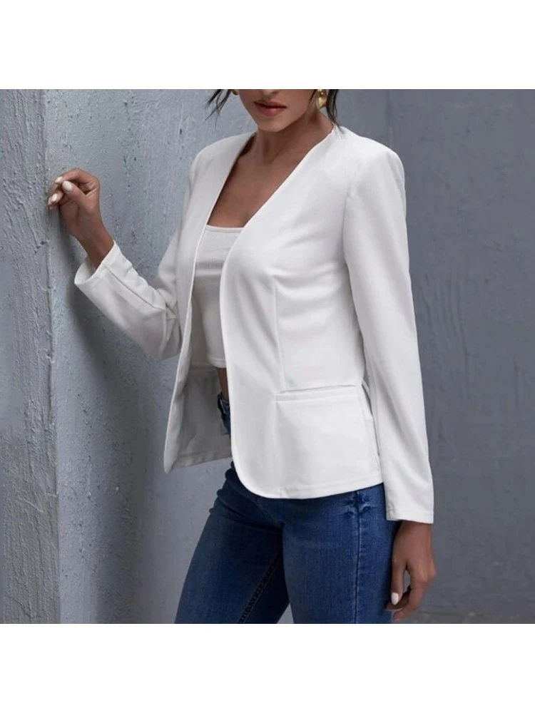 Patchwork Solid Color Cozy Blazers - Image 2