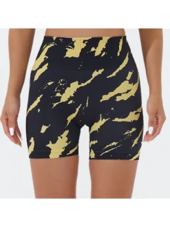 Print High Rise Slim Yoga Shorts