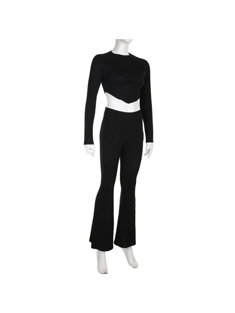 Patchwork Solid Color Cozy Trouser Sets - Image 3