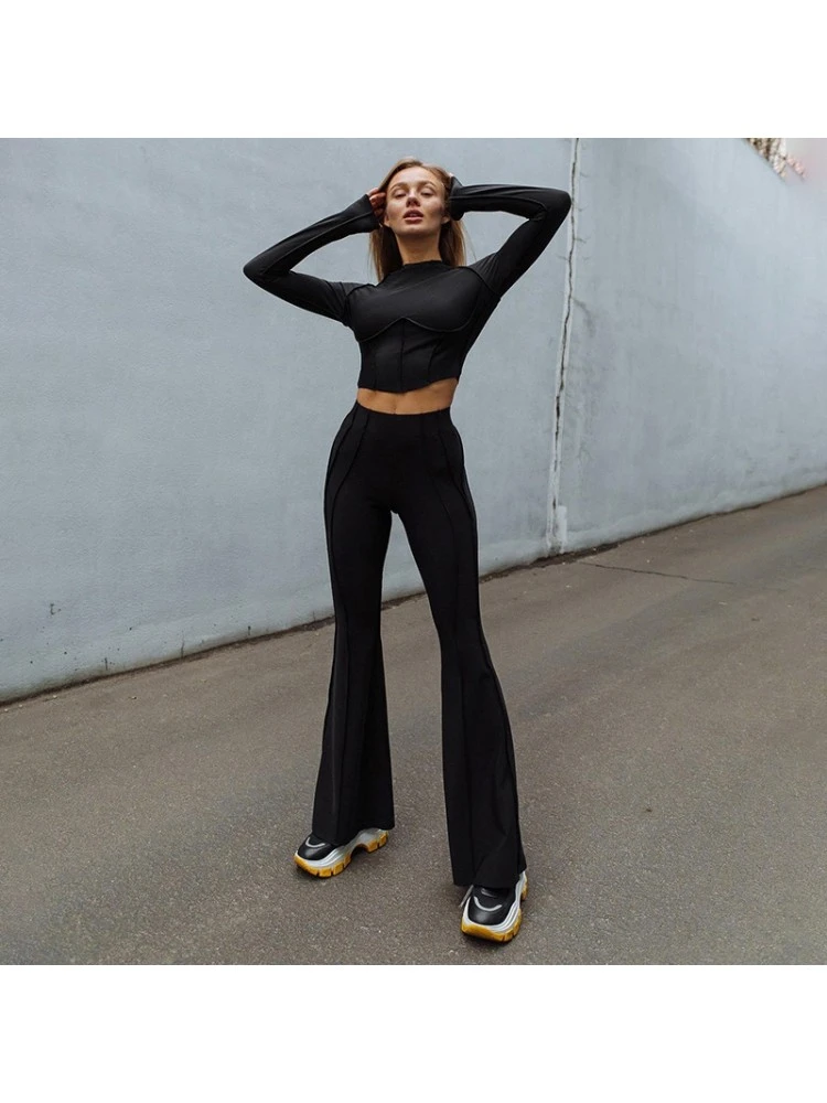 Patchwork Solid Color Cozy Trouser Sets - Image 8