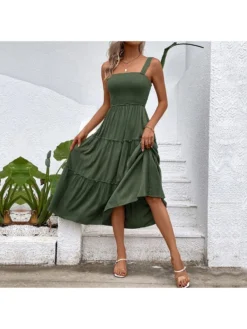 Stringy Selvedge Patchwork Flared Dress