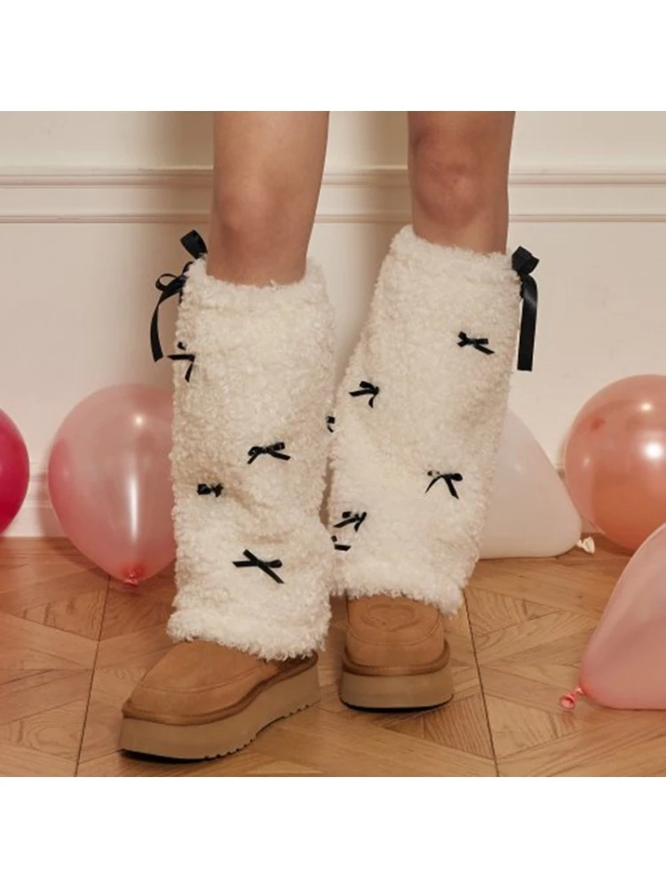 Fluff Bow Lace-Up Socks - Image 3