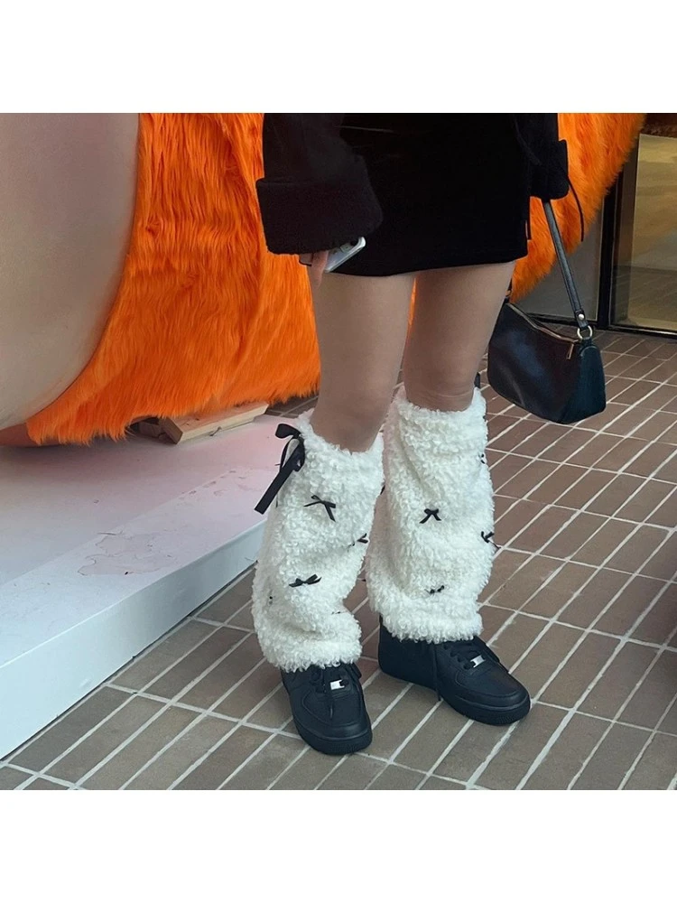 Fluff Bow Lace-Up Socks - Image 4