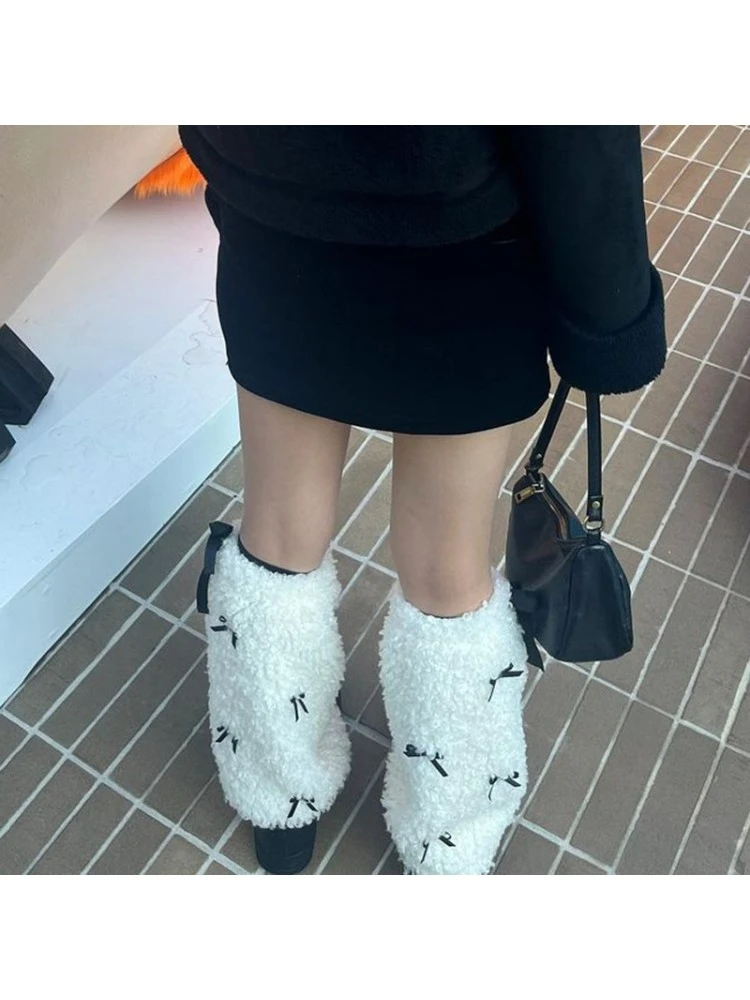 Fluff Bow Lace-Up Socks - Image 8